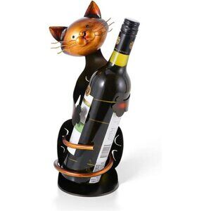 Cat Shaped Wine Holder Wine Rack shelf Metal Sculpture Practical Home Decoration